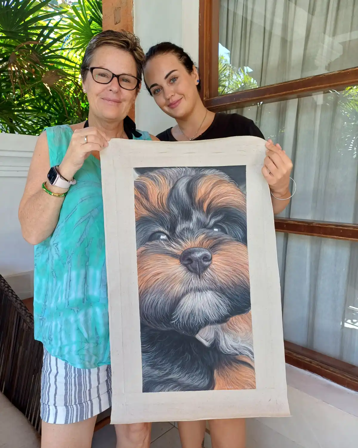 Art lovers admiring gallery wall in Bali