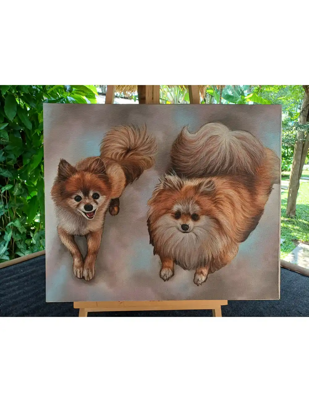 Happy dog painting