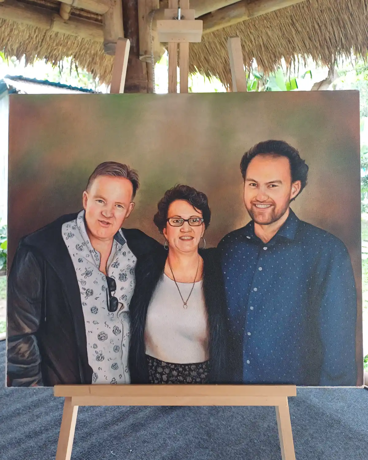 Couple portrait painting made in Bali